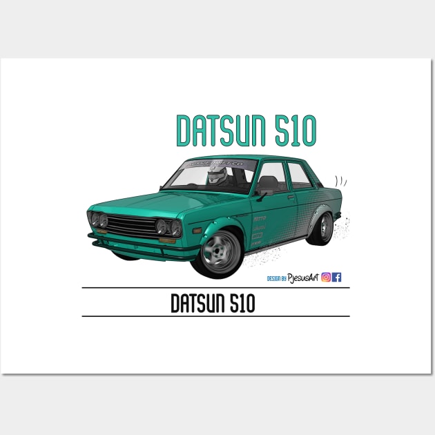 Datsun 510 Halftone Wall Art by PjesusArt